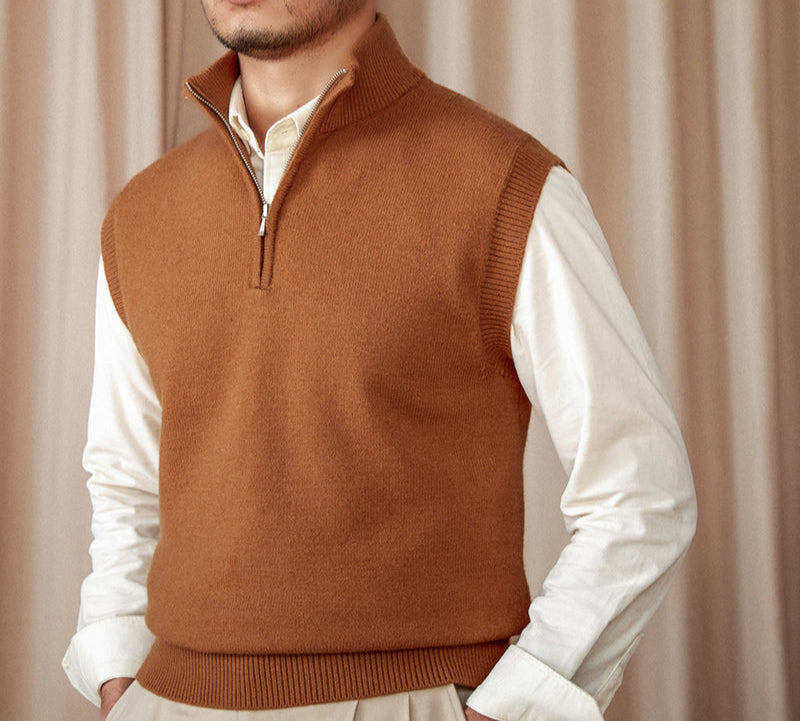 Vintage Half Zip Neulottu Liivi Pitkähihainen Pusero