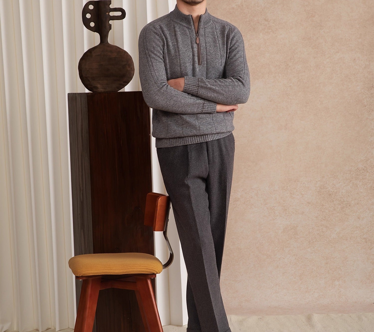 Amsterdam Villasekoite Pitkähihainen Puolivetoketjupusero