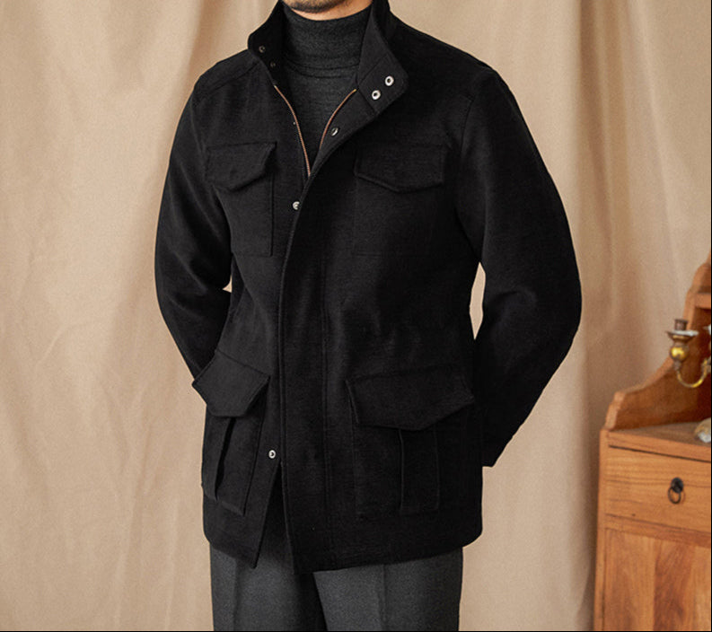 Lontoo Haringo Mokkanahkaverhoiltu Kenttatakki