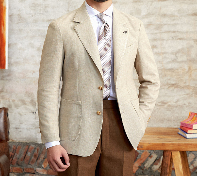 Ryder Puuvilla Pellava Seos Urheilu Bleiseri Takki