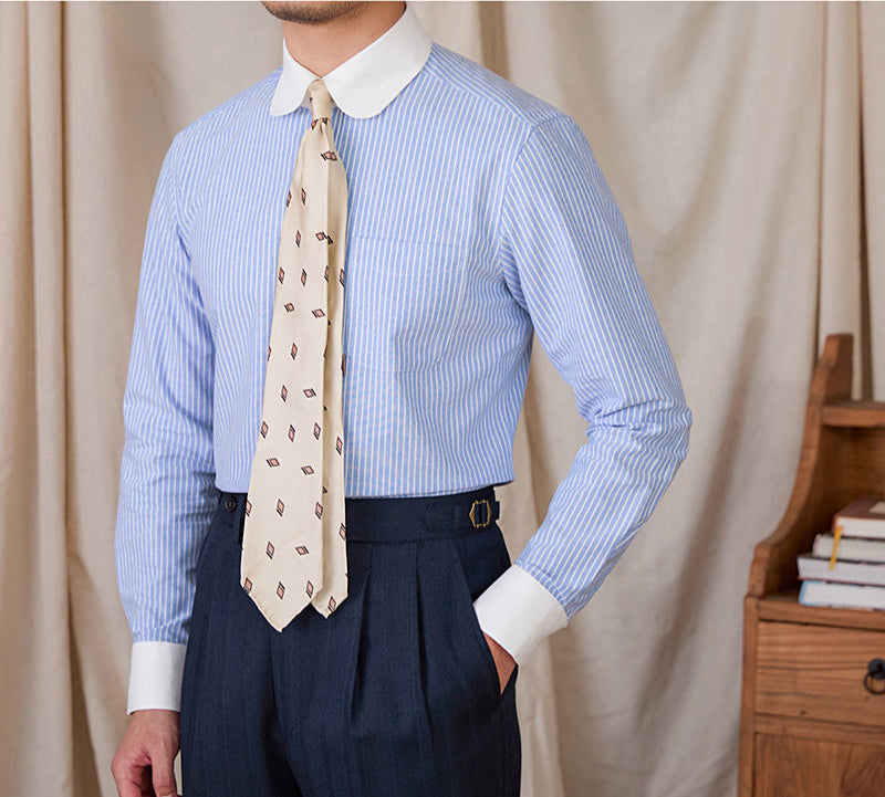 Pariisi Puuvilla Kampasimpukka Kaulus Pitkähihainen Paita