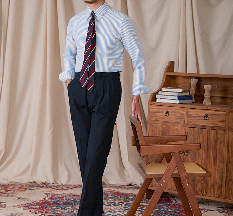 Oxford Puuvilla Raidallinen Kosteutta Hylkivä Paita