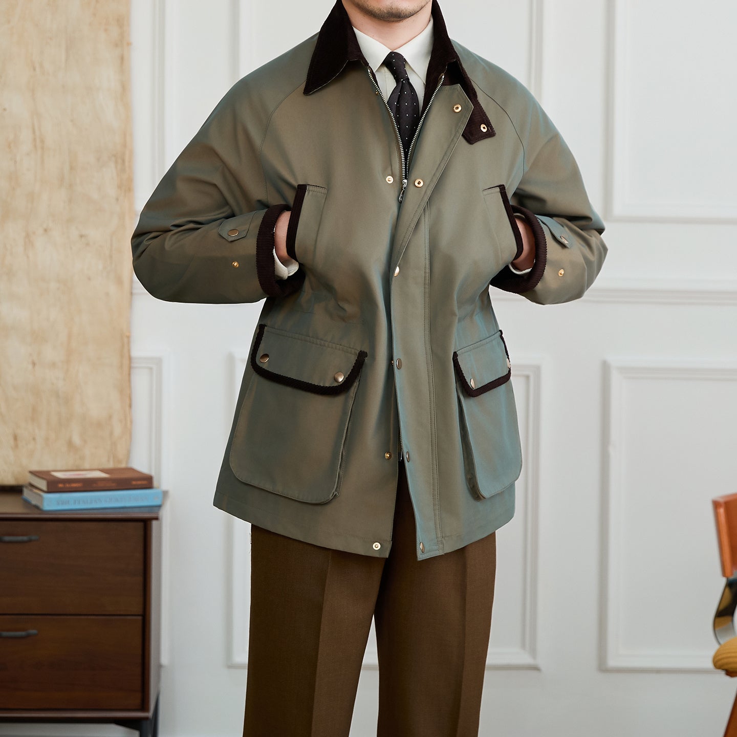 Vintage Cotswolds Vedenpitävä Akateeminen Takki