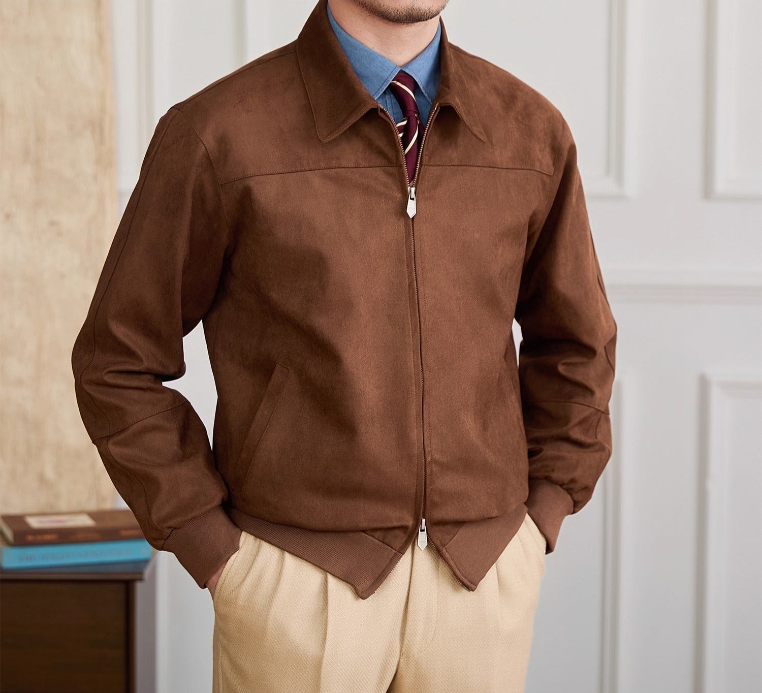 Faux Suede Soho Zipped Jacket