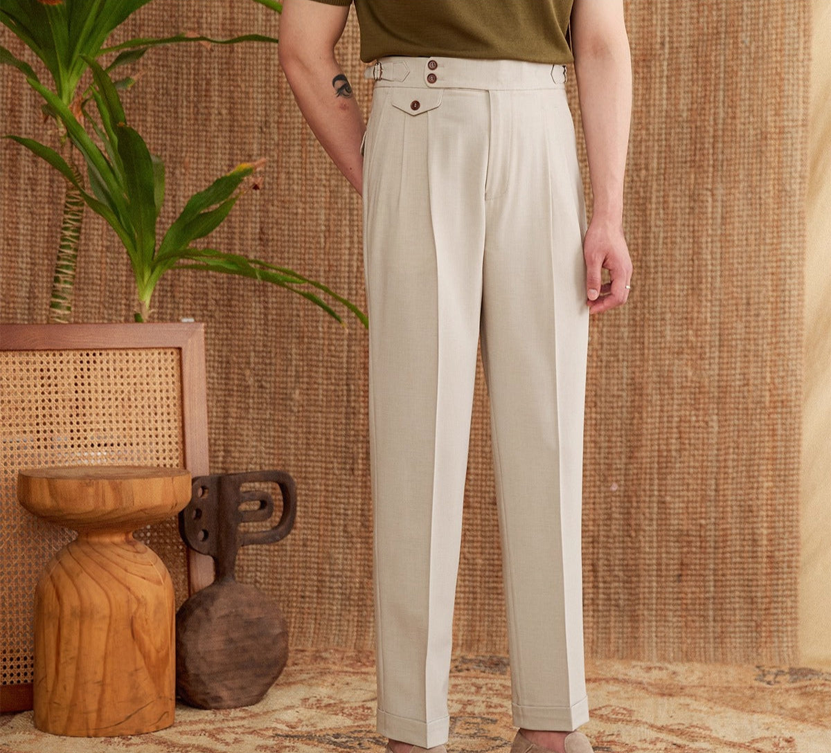 Catanzaro Korkeavyötäröiset Suorat Housut