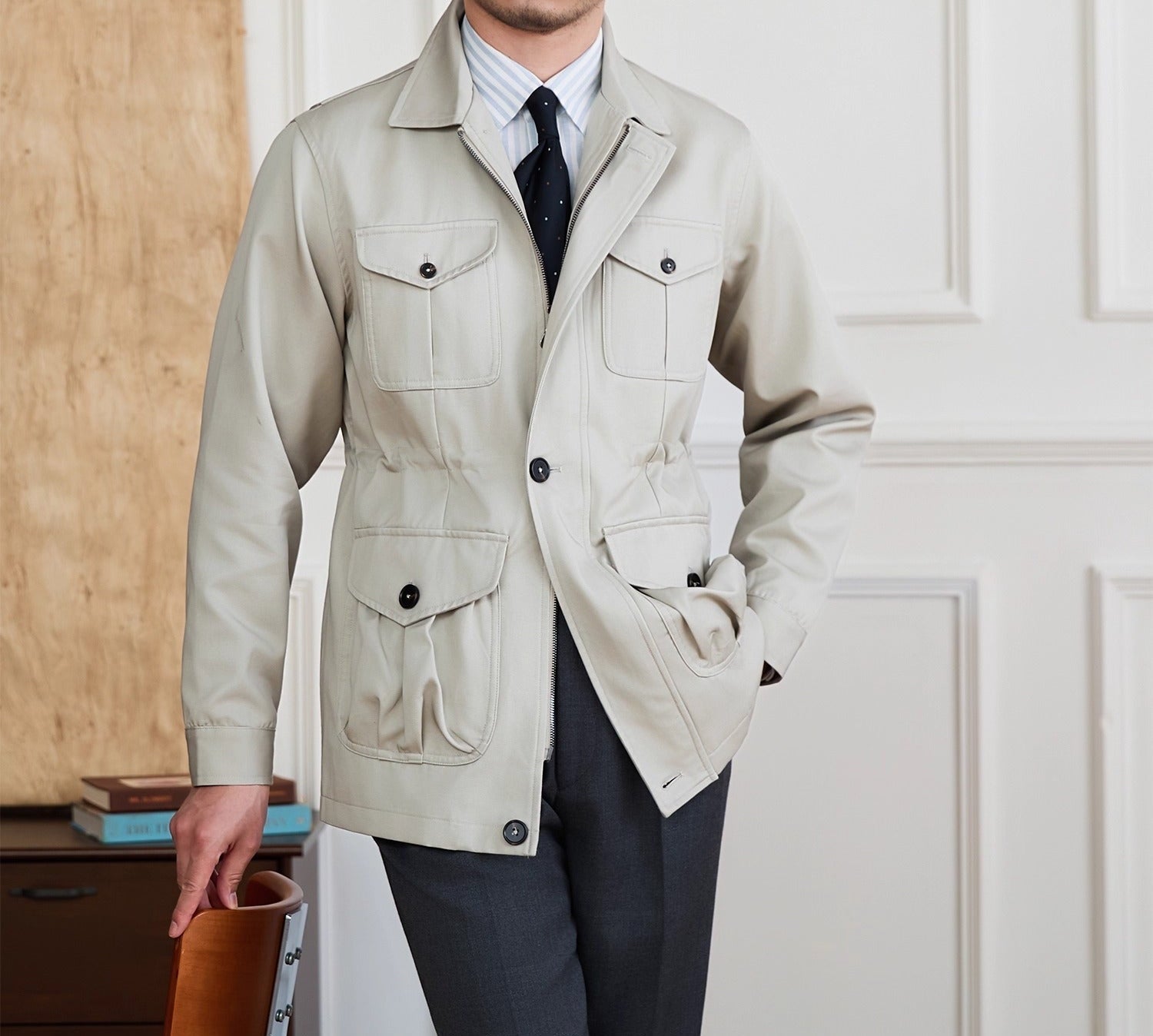 Milan Puuvillasekoitteinen Vetoketjullinen Puvuntakki